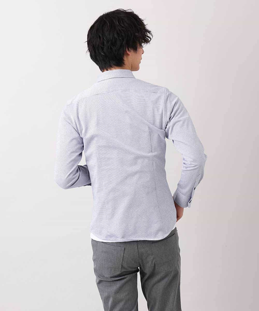 MKBDM52130 MK MICHEL KLEIN HOMME(MKミッシェルクランオム) 【快適ストレッチ】ハイセンスジャージシャツ ブルー(55)