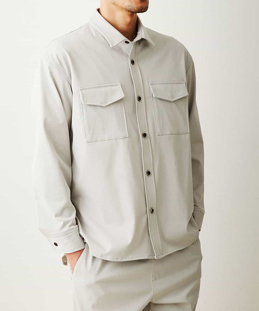MKBDO04090 MK MICHEL KLEIN HOMME(MKミッシェルクランオム) MAGICストレッチシャツ アイボリー(80)
