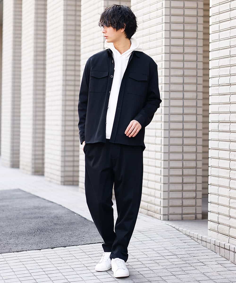 MKBDO04090 MK MICHEL KLEIN HOMME(MKミッシェルクランオム) MAGICストレッチシャツ ブラック(94)