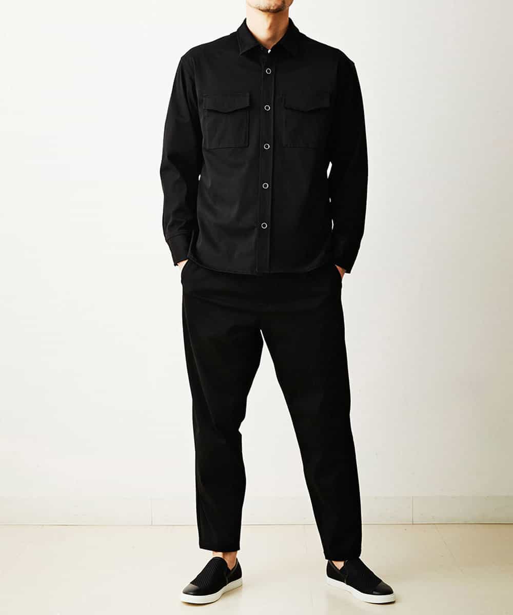 MKBDO04090 MK MICHEL KLEIN HOMME(MKミッシェルクランオム) MAGICストレッチシャツ ブラック(94)