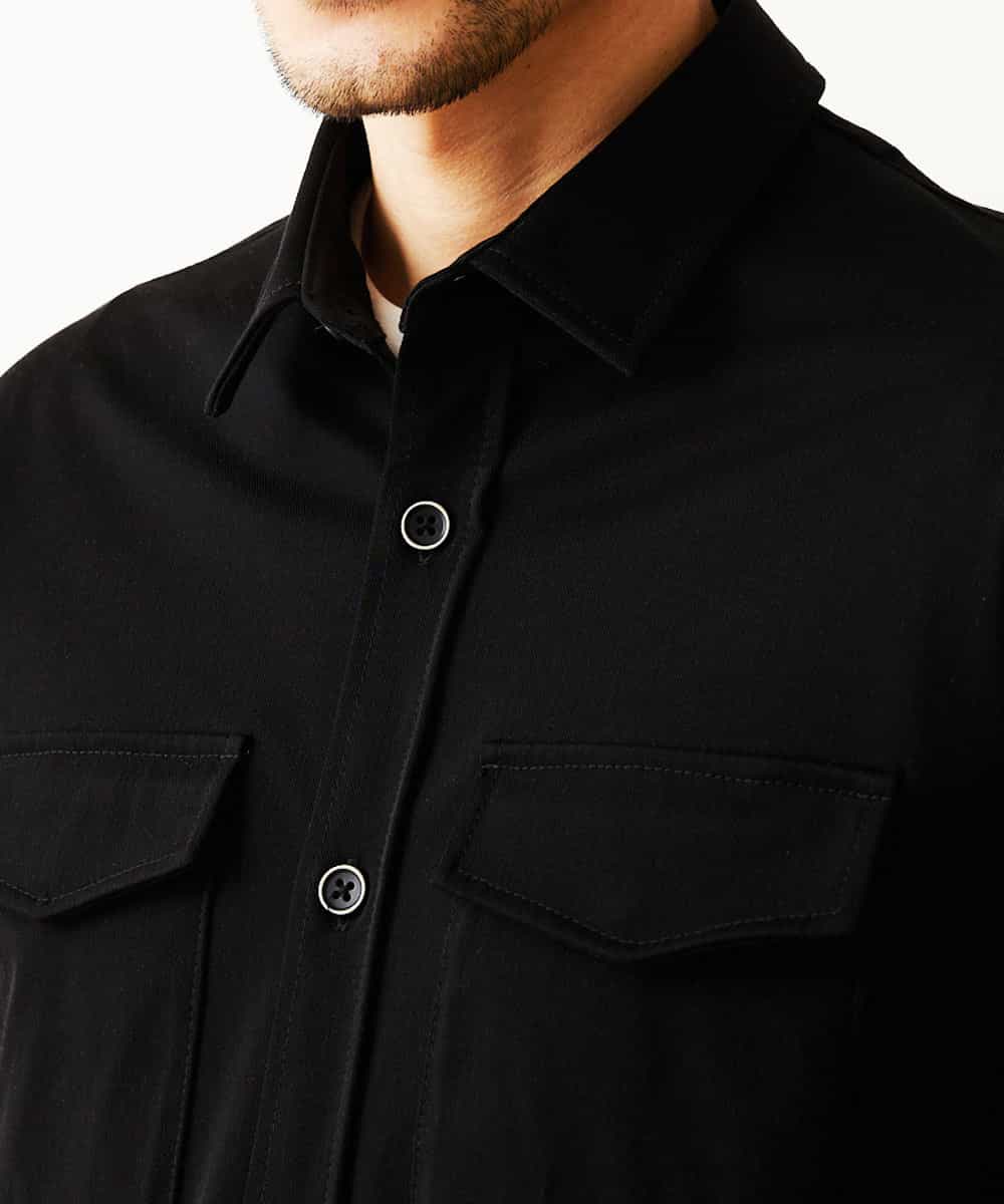 MKBDO04090 MK MICHEL KLEIN HOMME(MKミッシェルクランオム) MAGICストレッチシャツ ブラック(94)