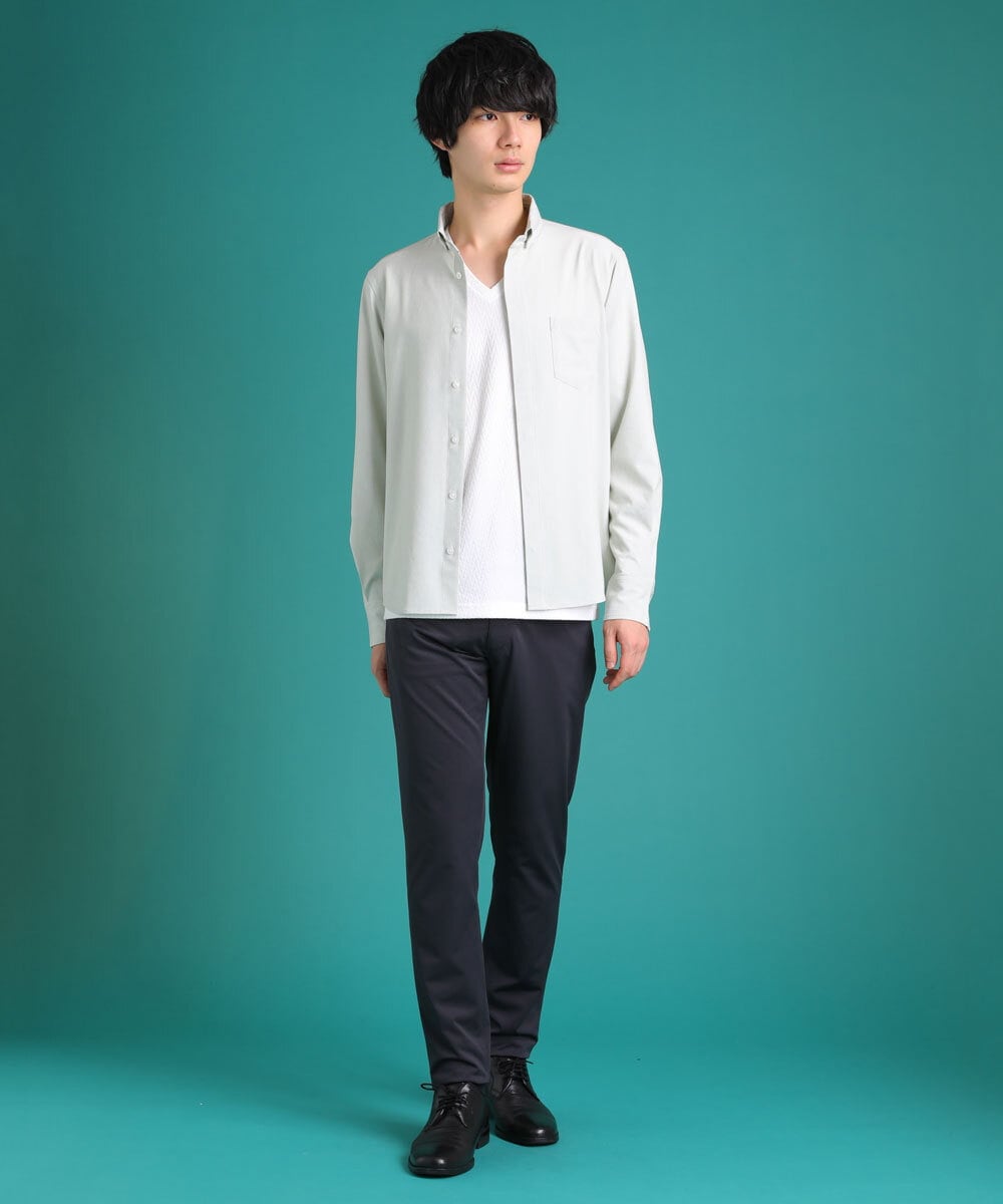 MKBDS57120 MK MICHEL KLEIN HOMME(MKミッシェルクランオム) ドライストレッチシャツ グリーン(30)