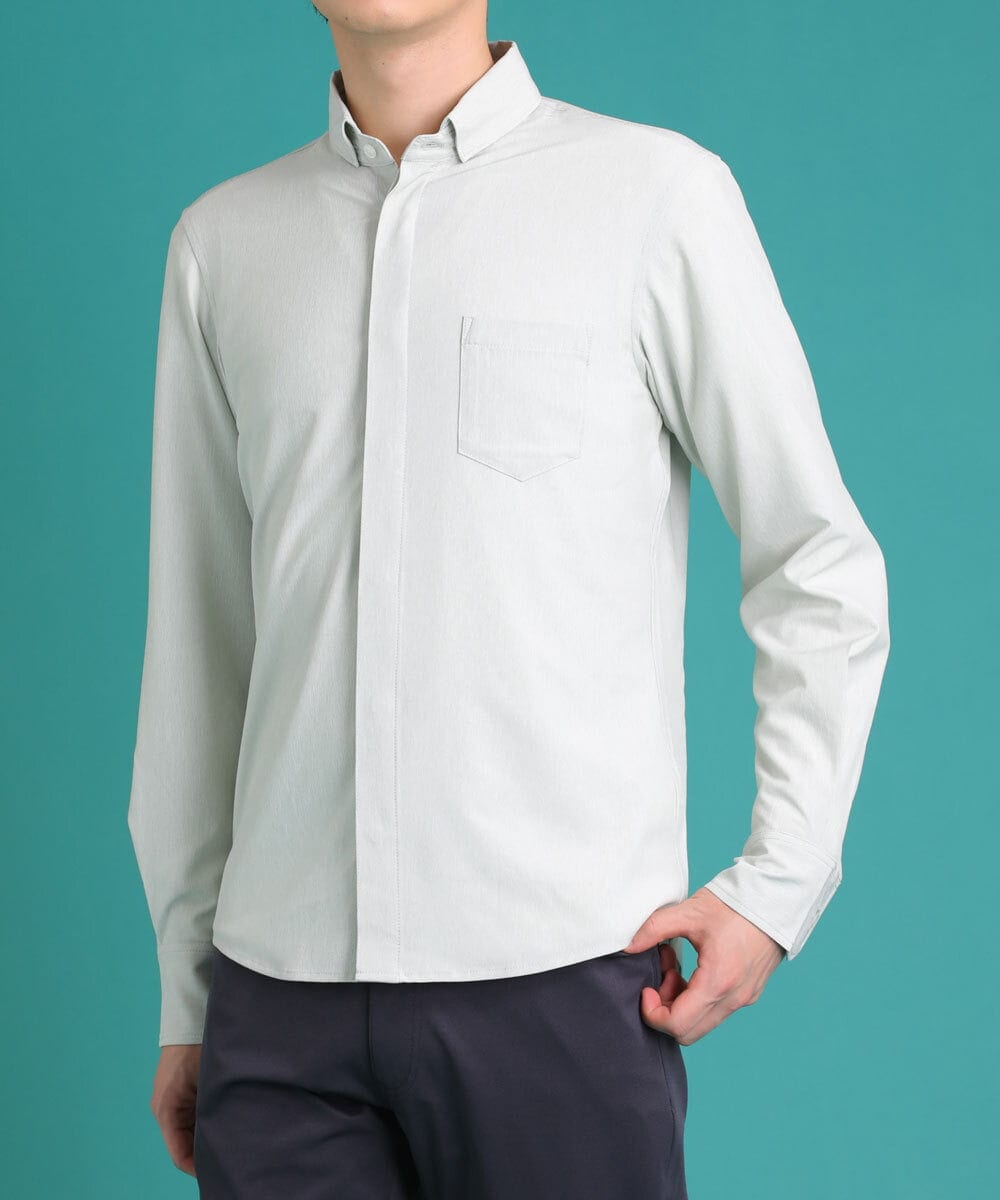 MKBDS57120 MK MICHEL KLEIN HOMME(MKミッシェルクランオム) ドライストレッチシャツ グリーン(30)