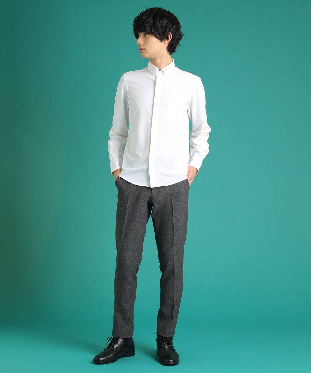 MKBDS57120 MK MICHEL KLEIN HOMME(MKミッシェルクランオム) ドライストレッチシャツ ライトグレー(91)