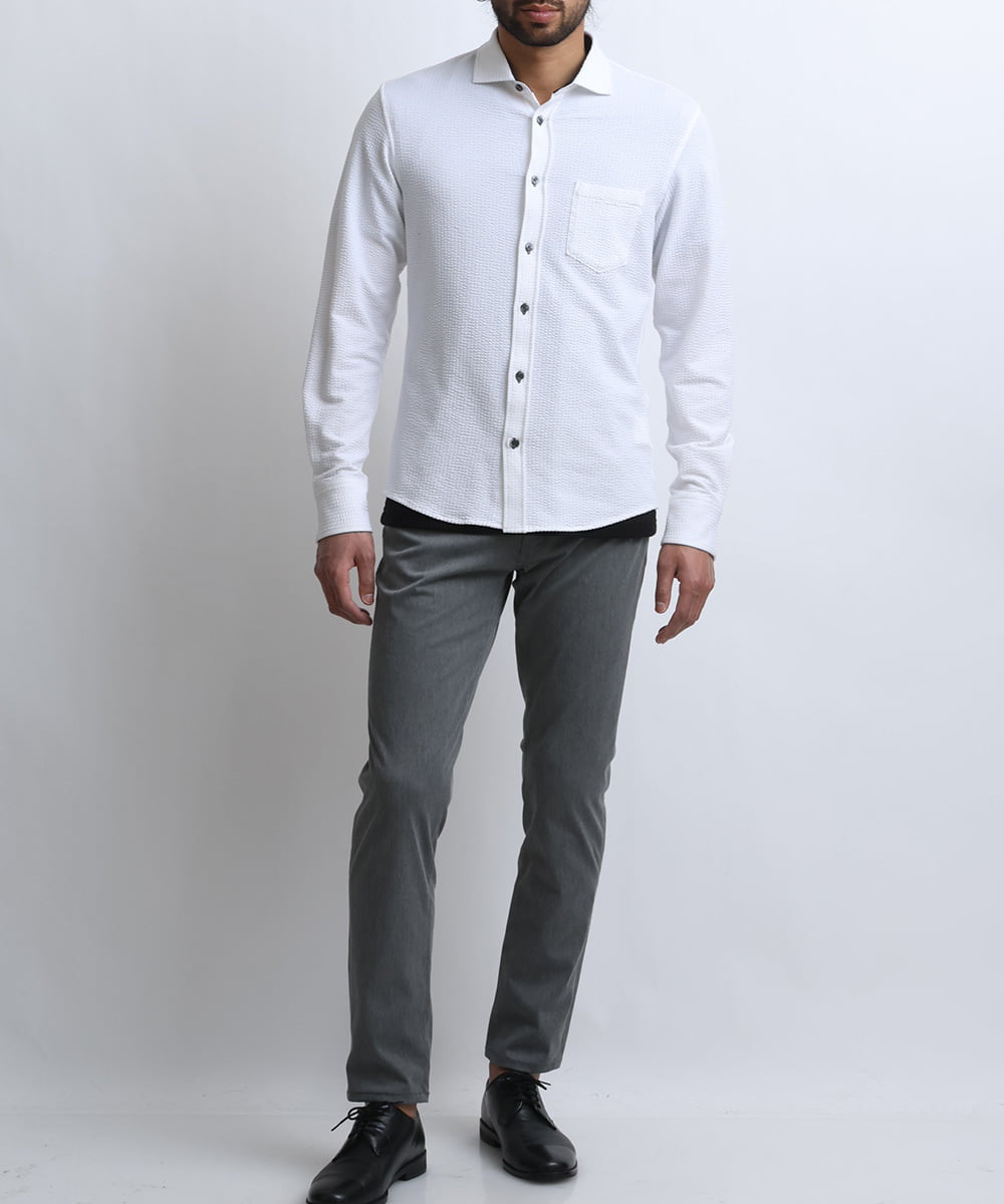 MKBDS60117 MK MICHEL KLEIN HOMME(MKミッシェルクランオム) サッカージャージシャツ ホワイト(90)