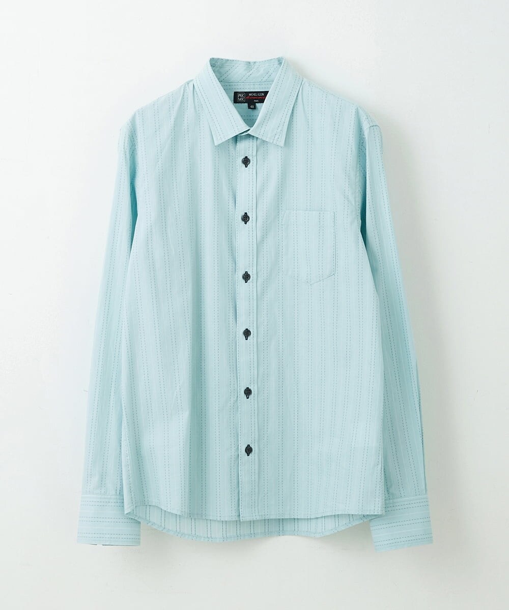 MKBDS69120 MK MICHEL KLEIN HOMME(MKミッシェルクランオム) アンティークドビーシャツ グリーン(30)