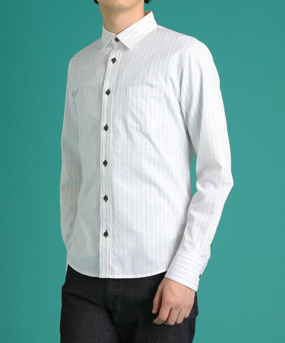 MKBDS69120 MK MICHEL KLEIN HOMME(MKミッシェルクランオム) アンティークドビーシャツ ホワイト(90)