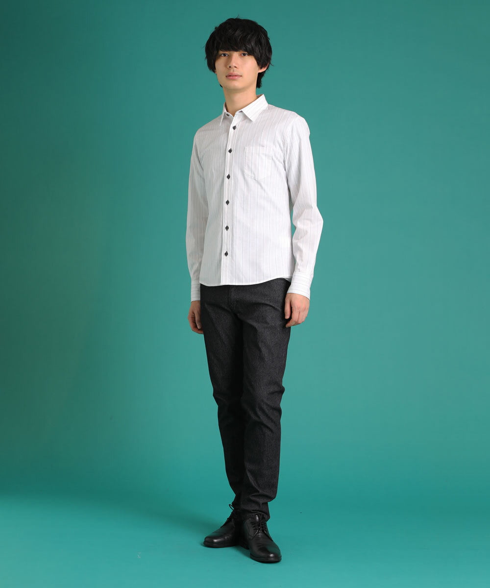 MKBDS69120 MK MICHEL KLEIN HOMME(MKミッシェルクランオム) アンティークドビーシャツ ホワイト(90)