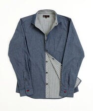 MKBDS70100 MK MICHEL KLEIN HOMME(MKミッシェルクランオム) 【WEB限定】リバーストライプシャツ ブルー(55)