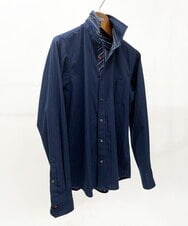 MKBDS70100 MK MICHEL KLEIN HOMME(MKミッシェルクランオム) 【WEB限定】リバーストライプシャツ ネイビー(57)
