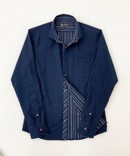 MKBDS70100 MK MICHEL KLEIN HOMME(MKミッシェルクランオム) 【WEB限定】リバーストライプシャツ ネイビー(57)