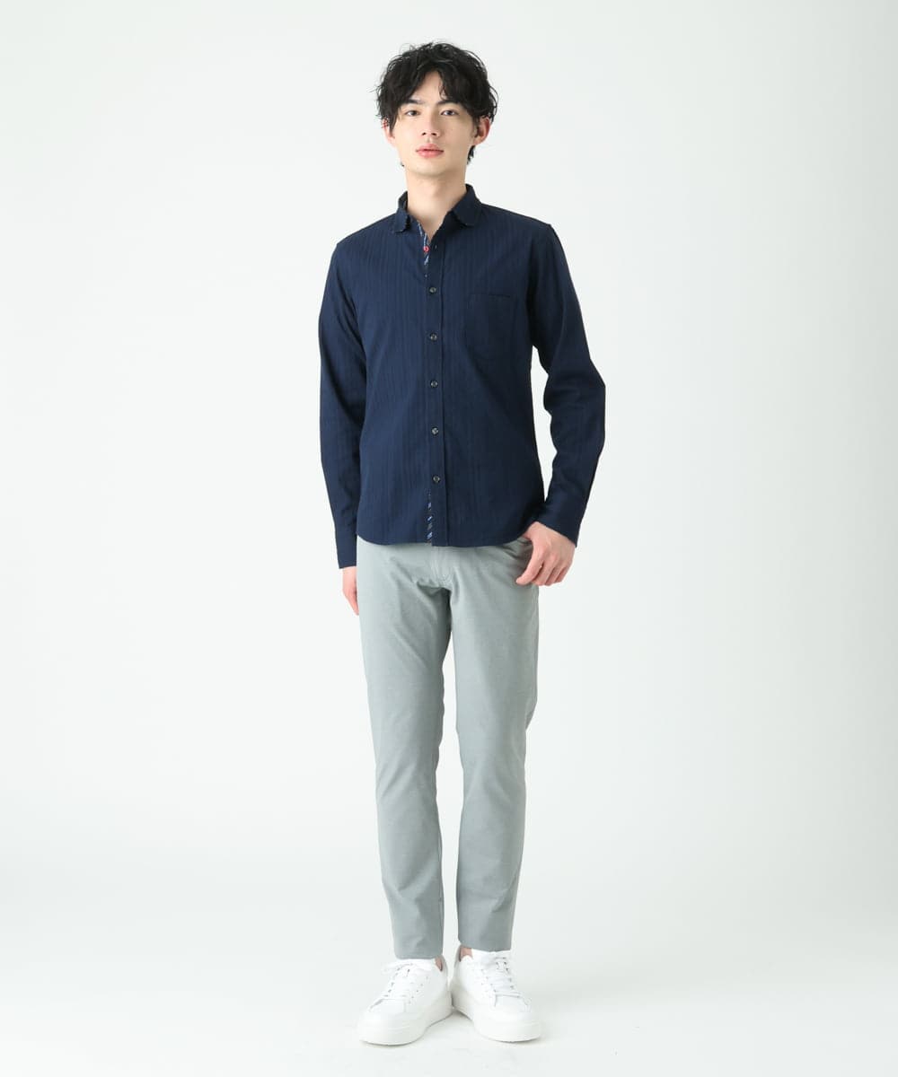 MKBDS70100 MK MICHEL KLEIN HOMME(MKミッシェルクランオム) 【WEB限定】リバーストライプシャツ ネイビー(57)