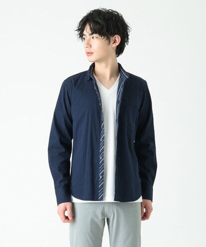 MKBDS70100 MK MICHEL KLEIN HOMME 【WEB限定】リバーストライプシャツ