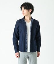 MKBDS70100 MK MICHEL KLEIN HOMME(MKミッシェルクランオム) 【WEB限定】リバーストライプシャツ ネイビー(57)