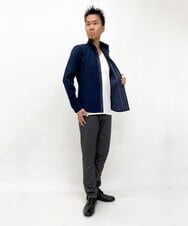 MKBDS70100 MK MICHEL KLEIN HOMME(MKミッシェルクランオム) 【WEB限定】リバーストライプシャツ ネイビー(57)