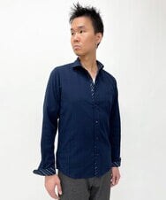 MKBDS70100 MK MICHEL KLEIN HOMME(MKミッシェルクランオム) 【WEB限定】リバーストライプシャツ ネイビー(57)