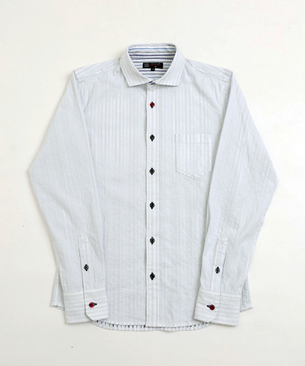 MKBDS70100 MK MICHEL KLEIN HOMME(MKミッシェルクランオム) 【WEB限定】リバーストライプシャツ ホワイト(90)