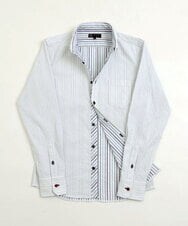 MKBDS70100 MK MICHEL KLEIN HOMME(MKミッシェルクランオム) 【WEB限定】リバーストライプシャツ ホワイト(90)