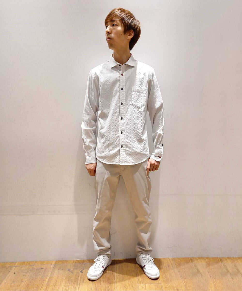 MKBDS70100 MK MICHEL KLEIN HOMME(MKミッシェルクランオム) 【WEB限定】リバーストライプシャツ ホワイト(90)