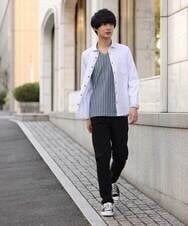 MKBDS70100 MK MICHEL KLEIN HOMME(MKミッシェルクランオム) 【WEB限定】リバーストライプシャツ ホワイト(90)