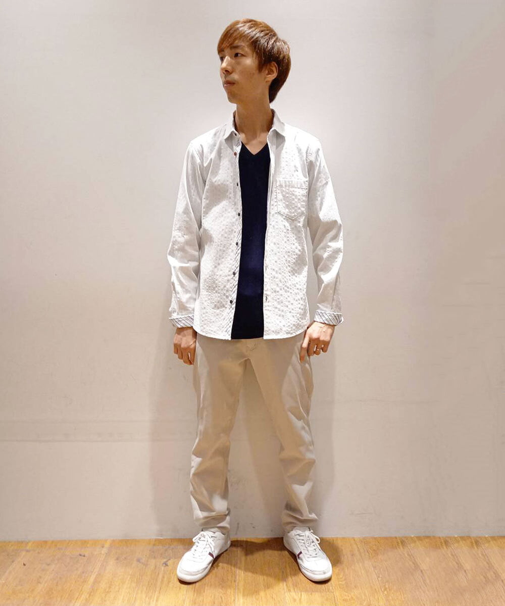 MKBDS70100 MK MICHEL KLEIN HOMME(MKミッシェルクランオム) 【WEB限定】リバーストライプシャツ ホワイト(90)