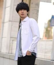 MKBDS70100 MK MICHEL KLEIN HOMME(MKミッシェルクランオム) 【WEB限定】リバーストライプシャツ ホワイト(90)