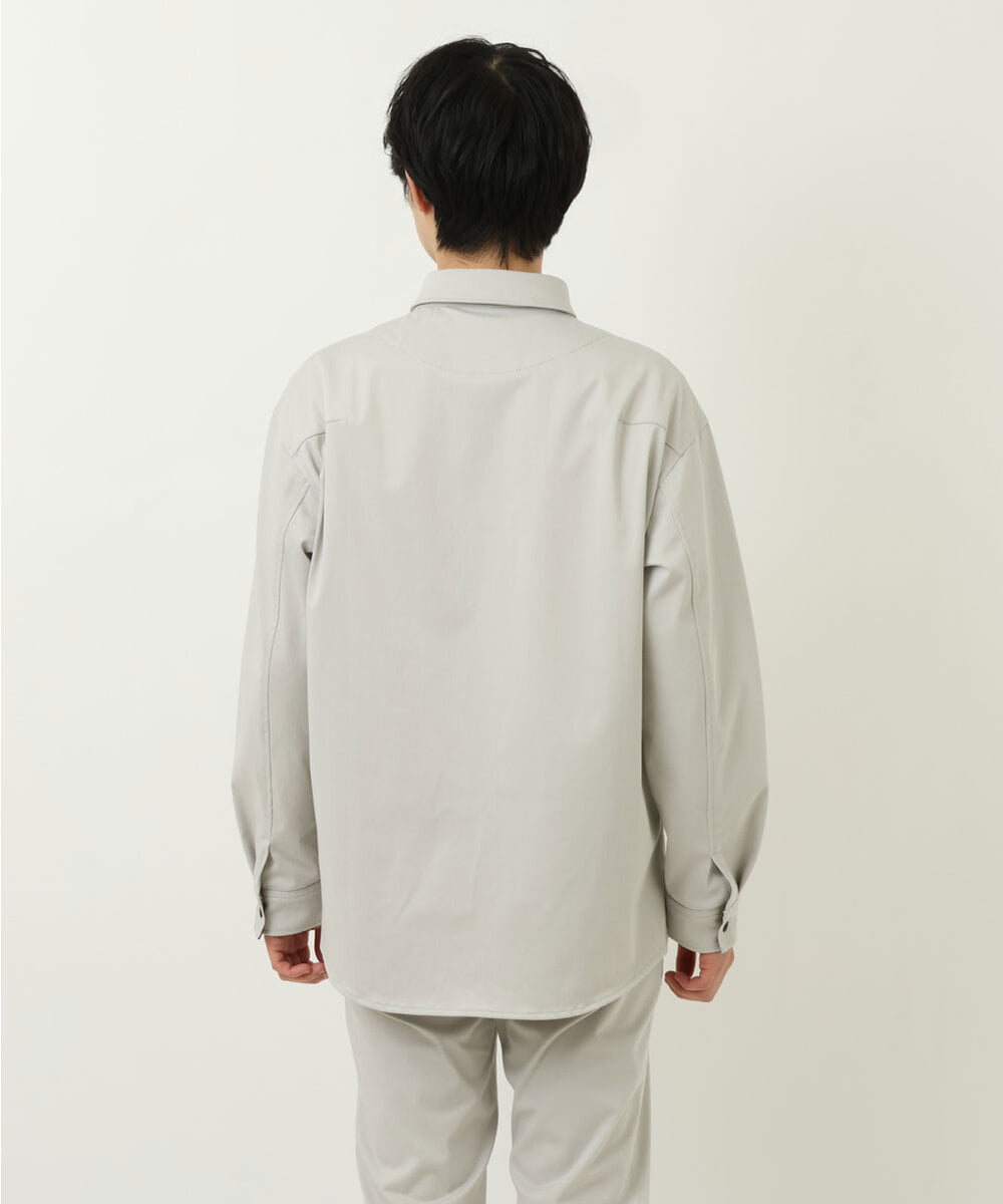 MKBDU04130 MK MICHEL KLEIN HOMME(MKミッシェルクランオム) ストレッチシャツブルゾン アイボリー(80)