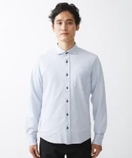 MKBDV65140 MK MICHEL KLEIN HOMME(MKミッシェルクランオム) クールマックスサッカーシャツ ライトブルー(50)