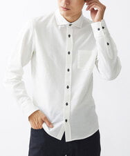 MKBDV65140 MK MICHEL KLEIN HOMME(MKミッシェルクランオム) クールマックスサッカーシャツ ホワイト(90)