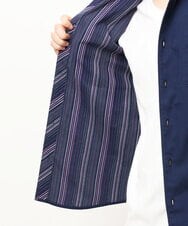 MKBFS51120 MK MICHEL KLEIN HOMME(MKミッシェルクランオム) リバーストライプ7分袖シャツ ネイビー(57)