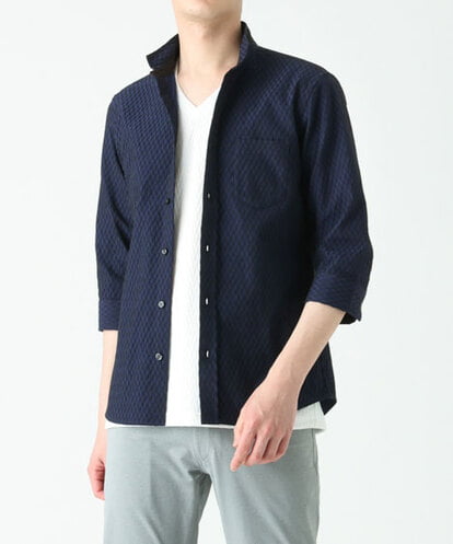 MKBFS63130 MK MICHEL KLEIN HOMME SOLOTEXフェザーへリンボンシャツ