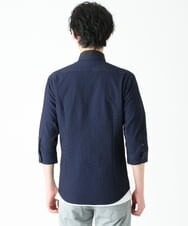 MKBFS63130 MK MICHEL KLEIN HOMME(MKミッシェルクランオム) SOLOTEXフェザーへリンボンシャツ ネイビー(57)