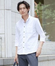 MKBFS63130 MK MICHEL KLEIN HOMME(MKミッシェルクランオム) SOLOTEXフェザーへリンボンシャツ ホワイト(90)