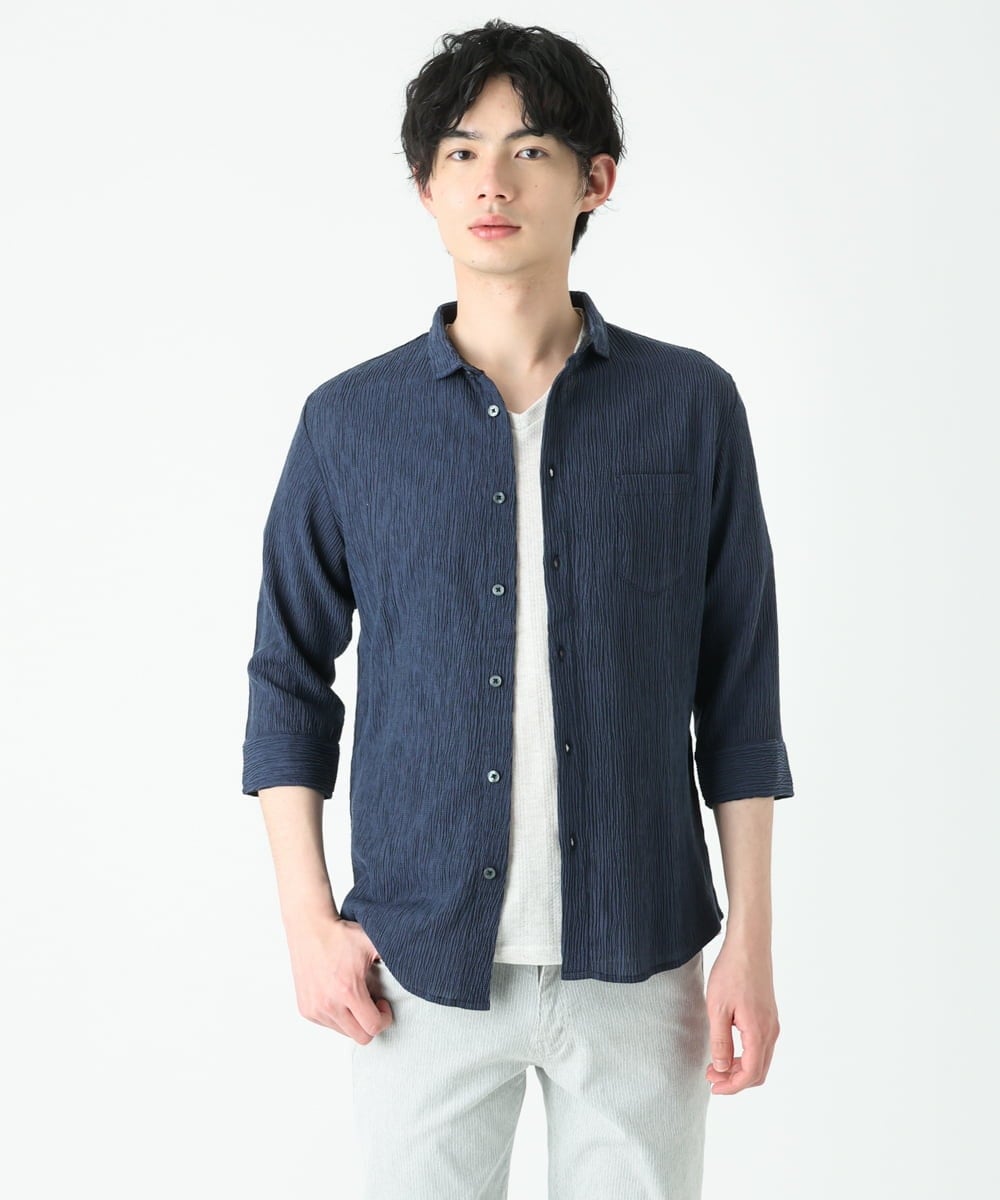 MKBFU21130 MK MICHEL KLEIN HOMME(MKミッシェルクランオム) ドライヨウリュウシャツ ネイビー(57)