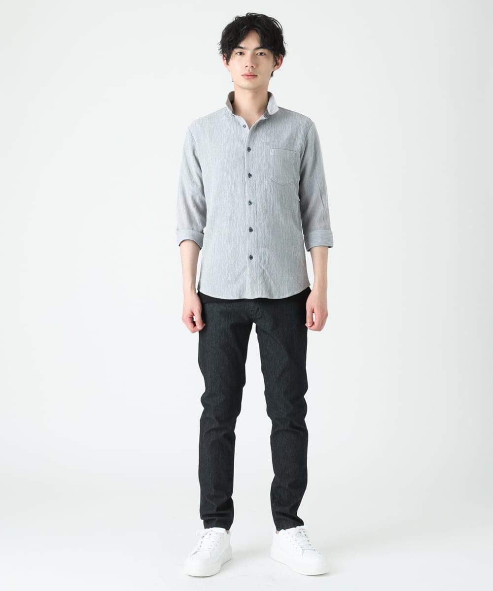 MKBFU21130 MK MICHEL KLEIN HOMME(MKミッシェルクランオム) ドライヨウリュウシャツ ライトグレー(91)