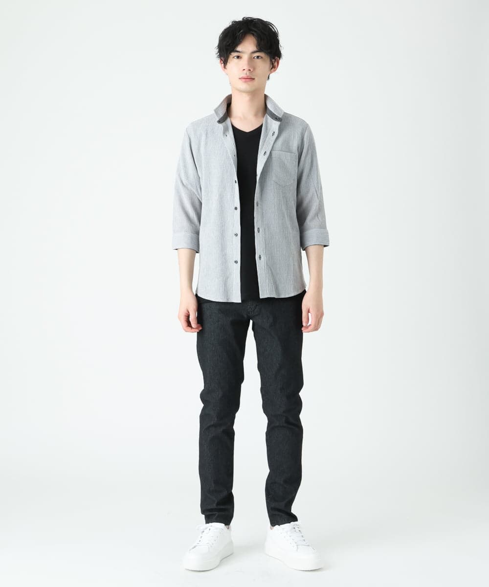 MKBFU21130 MK MICHEL KLEIN HOMME(MKミッシェルクランオム) ドライヨウリュウシャツ ライトグレー(91)