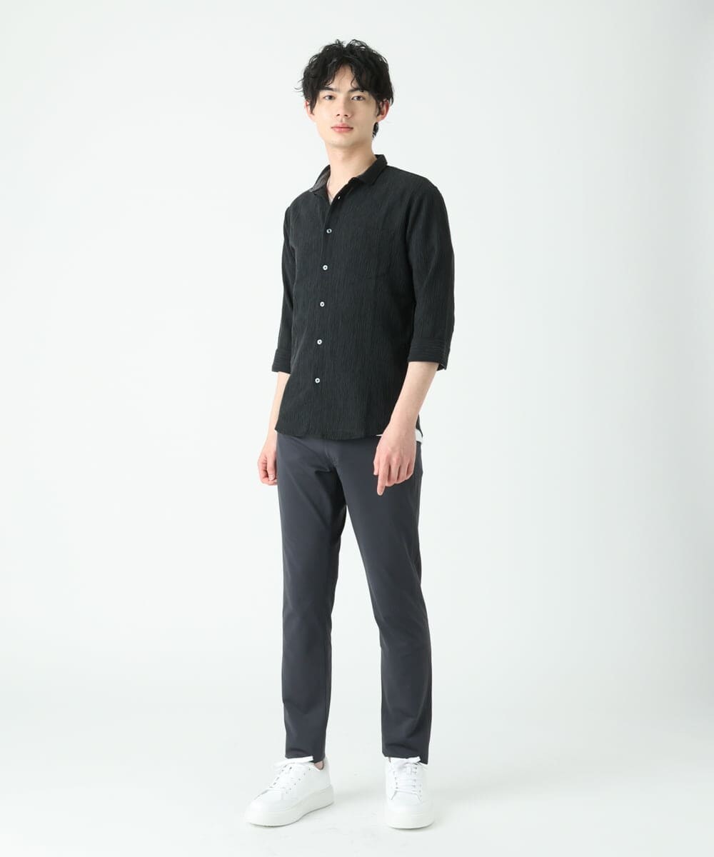 MKBFU21130 MK MICHEL KLEIN HOMME(MKミッシェルクランオム) ドライヨウリュウシャツ ブラック(94)