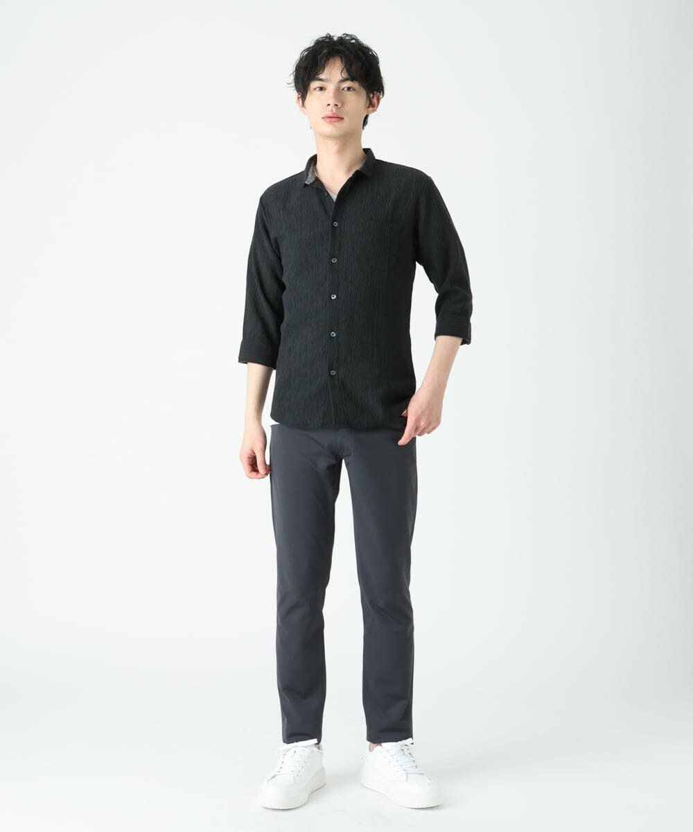 MKBFU21130 MK MICHEL KLEIN HOMME(MKミッシェルクランオム) ドライヨウリュウシャツ ブラック(94)