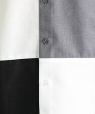 MKBFU80095 MK MICHEL KLEIN HOMME(MKミッシェルクランオム) ブロック切り替えシャツ ホワイト(90)