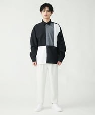 MKBFU80095 MK MICHEL KLEIN HOMME(MKミッシェルクランオム) ブロック切り替えシャツ ブラック(94)