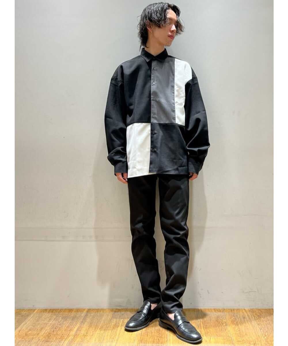 MKBFU80095 MK MICHEL KLEIN HOMME(MKミッシェルクランオム) ブロック切り替えシャツ ブラック(94)