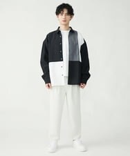 MKBFU80095 MK MICHEL KLEIN HOMME(MKミッシェルクランオム) ブロック切り替えシャツ ブラック(94)