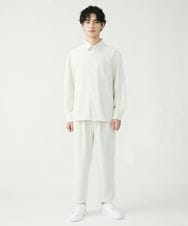 MKBFU85130 MK MICHEL KLEIN HOMME(MKミッシェルクランオム) サテンプリーツシャツ ホワイト(90)
