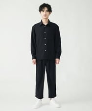 MKBFU85130 MK MICHEL KLEIN HOMME(MKミッシェルクランオム) サテンプリーツシャツ ブラック(94)