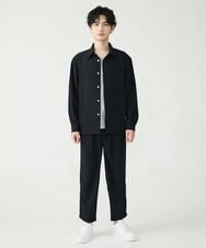 MKBFU85130 MK MICHEL KLEIN HOMME(MKミッシェルクランオム) サテンプリーツシャツ ブラック(94)