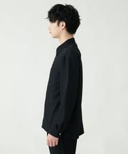 MKBFU85130 MK MICHEL KLEIN HOMME(MKミッシェルクランオム) サテンプリーツシャツ ブラック(94)