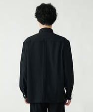 MKBFU85130 MK MICHEL KLEIN HOMME(MKミッシェルクランオム) サテンプリーツシャツ ブラック(94)