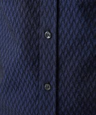 MKBFV63130 MK MICHEL KLEIN HOMME(MKミッシェルクランオム) 【日本製生地/ONOFF対応】七分袖シャツ/SOLOTEXフェザーへリンボン ネイビー