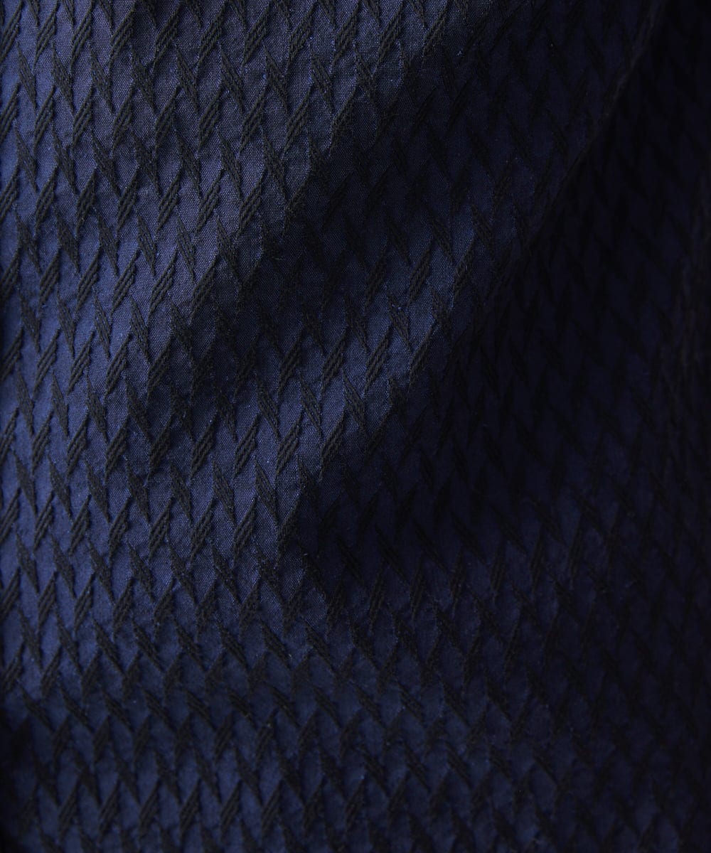 MKBFV63130 MK MICHEL KLEIN HOMME(MKミッシェルクランオム) 【日本製生地/ONOFF対応】七分袖シャツ/SOLOTEXフェザーへリンボン ネイビー
