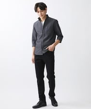 MKBFV63130 MK MICHEL KLEIN HOMME(MKミッシェルクランオム) SOLOTEXフェザーへリンボンシャツ ダークグレー